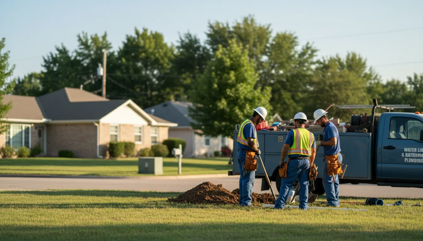Residential water line and bathroom plumbing service in Greenville, UT
